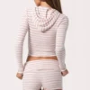 Mini-shorts i ribbet jersey med rosa striper