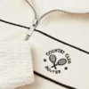 Kort sweatshirt i frotté med glidelås i elfenben