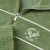 Kort sweatshirt i frotté med glidelås i grønt