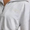 Kort sweatshirt med kvart glidelås i grå melert