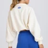Kort sweatshirt med kvart glidelås i hvitt