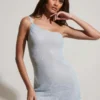 Kylie pyntet asymmetrisk ultramini-kjole i aqua