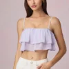 Lacie kort camisole-top med volanger i lilla