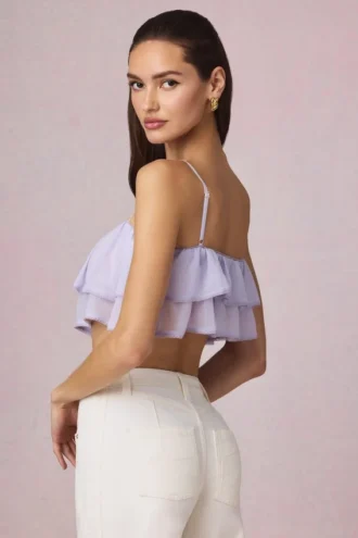 Lacie kort camisole-top med volanger i lilla