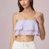 Lacie kort camisole-top med volanger i lilla