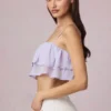 Lacie kort camisole-top med volanger i lilla