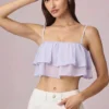 Lacie kort camisole-top med volanger i lilla