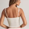 Lai modal-camisole-top med firkantet hals i hvitt