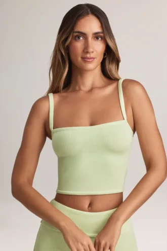 Lai Modal camisole-top med firkantet hals i salviegrønn