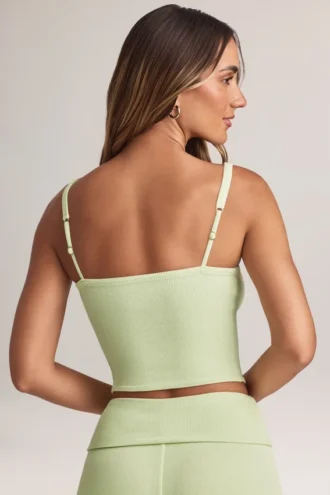 Lai Modal camisole-top med firkantet hals i salviegrønn