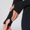 Langermet jakke med glidelås i svart