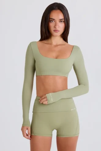 Langermet kort topp i Matcha
