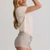 Lanori lavt sittende hotpants i ecru