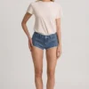 Lanori lavt sittende hotpants i mellomblå
