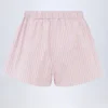 Lariana shorts i bomullspoplin med rosa striper og middels høy midje