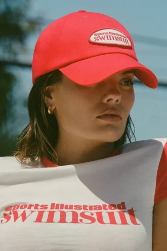 Lazise-baseballcap med logo i flammende rød