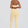 Leggings i børstet jersey med rynker og middels høy midje i Lemon Marl