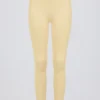 Leggings i børstet jersey med rynker og middels høy midje i Lemon Marl