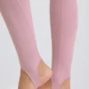Leggings med brettet linning, middels høy midje og stropper i mauve