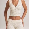 Nina Modal Foldover Mid-Rise Shorts i blomstermønster
