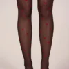 Lina Loveheart Print Tights i svart