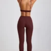 Linnea Petite ribbet modal-leggings med høy midje i fargen Espresso