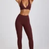 Linnea Petite ribbet modal-leggings med høy midje i fargen Espresso