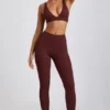 Linnea Petite ribbet modal-leggings med høy midje i fargen Espresso