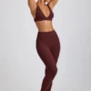 Linnea Petite ribbet modal-leggings med høy midje i fargen Espresso