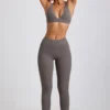 Linnea Petite ribbet modal-leggings med høy midje i grått