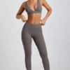 Linnea Petite ribbet modal-leggings med høy midje i grått