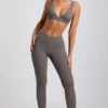Linnea Petite ribbet modal-leggings med høy midje i grått