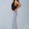 Lorielle mid-rise jeans med rette ben i lys denim