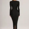 Lux Modal Bodycon-maxikjole med firkantet hals i svart