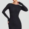 Lyla Modal Bodycon-minikjole med åpen rygg i svart
