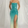 Maelle Bandeau Maxikjoler i Blue Ombre