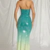 Maelle Bandeau Maxikjoler i Blue Ombre