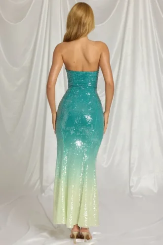 Maelle Bandeau Maxikjoler i Blue Ombre