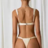 Mahina Ruched bikinitruser i perlehvit