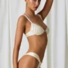 Mahina Ruched bikinitruser i perlehvit