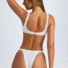 Malibu bikinitopp med rund hals i hvitt