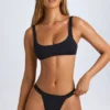 Malibu bikinitopp med rund hals i svart