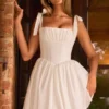 Marianna Ruched Corset Minikjole i hvitt