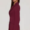 Marika strukturert blazer med dobbel knappestolpe i burgunder