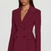 Marika strukturert blazer med dobbel knappestolpe i burgunder