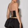 Marnie Bubble Hem Micro Mini Skjørt i svart