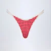 Masia Cheeky-bikinitruser med doble stropper i rød gingham