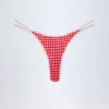 Masia Cheeky-bikinitruser med doble stropper i rød gingham