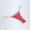 Masia Cheeky-bikinitruser med doble stropper i rød gingham