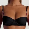 Maui Cheeky bikinitruser med brede stropper og perledekor i svart